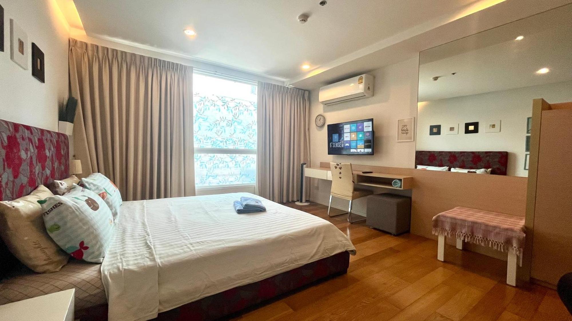 Comfortable Studio, Walk To Bts, Free Wi-Fi, Great Location 公寓 曼谷