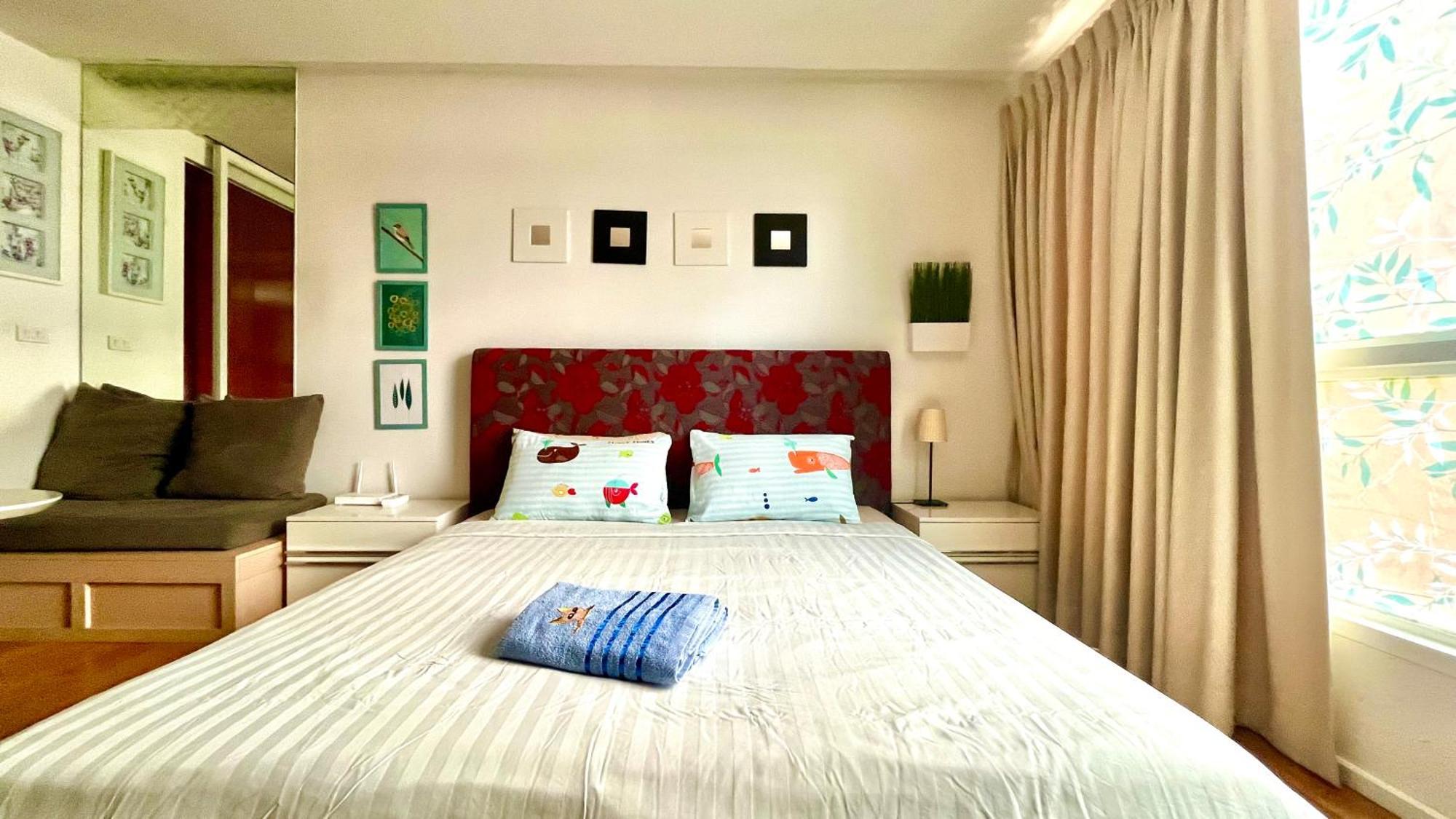 Comfortable Studio, Walk To Bts, Free Wi-Fi, Great Location 公寓 *